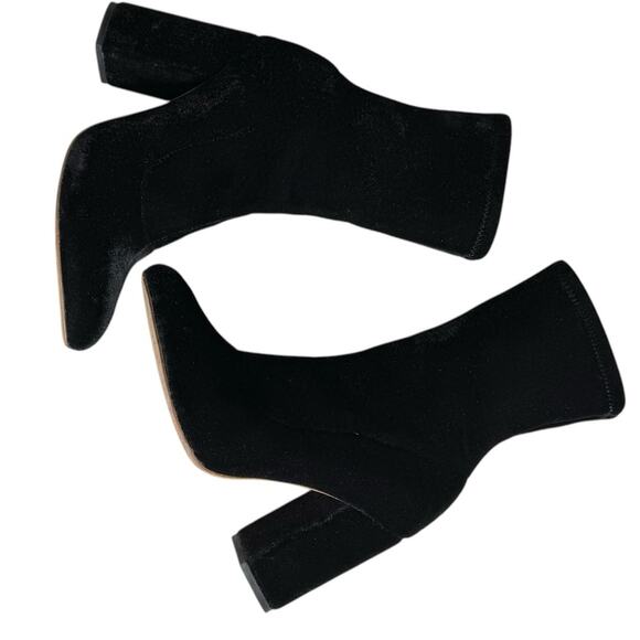 Raye Faris Velvet Black Booties Heeled Boots Women’s Size 6.5 - Picture 4 of 11